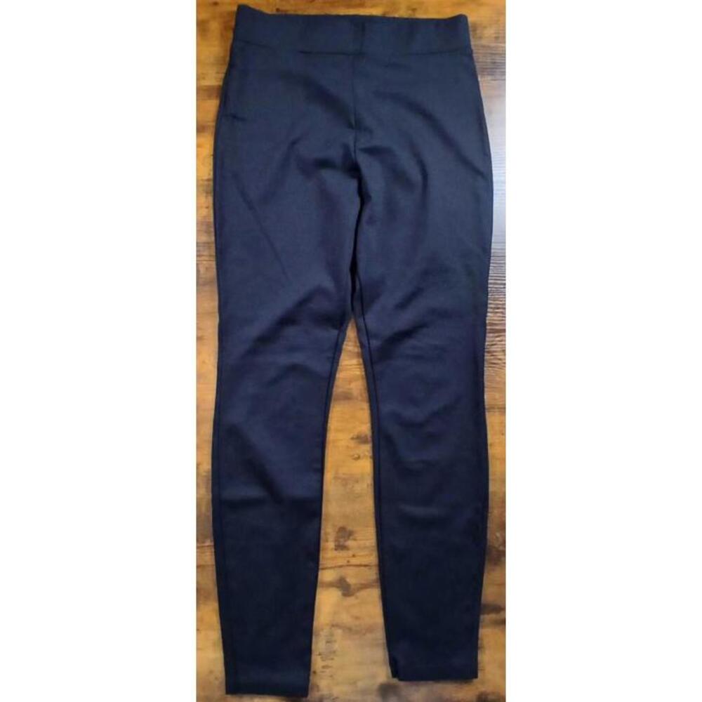 American Giant Pants Women's 6 Navy Blue Stretch High-Waist Skinny Leg Pull On